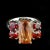 Traditional Bold Dinner Ring of Imperial Topaz and Red Garnets Sterling Silver For Sale - Image 3 of 6