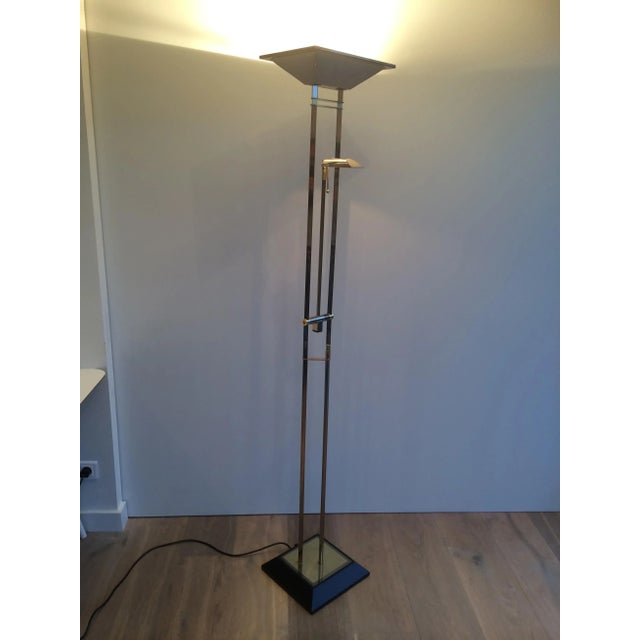 Gun Metal and Brass Floor Lamp, French, Circa 1970 For Sale - Image 10 of 11