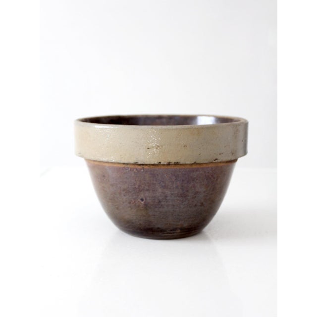 Brown Antique American Stoneware Mixing Bowl For Sale - Image 8 of 15