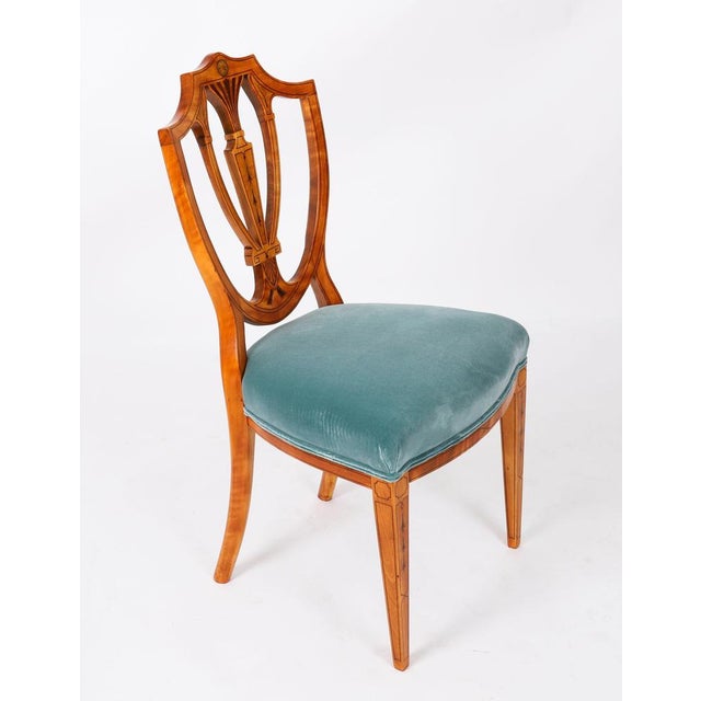 Antique Shield Back Satinwood Dining Chairs from Cowtan & Sons, 19th Century, Set of 8 For Sale - Image 12 of 18