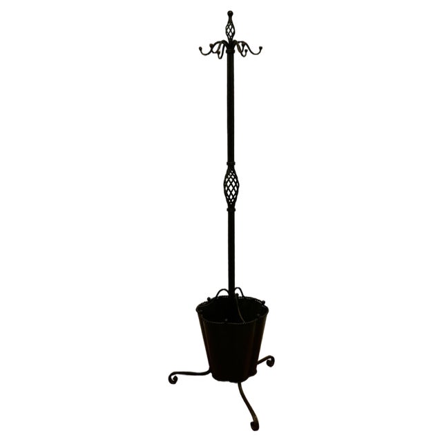 Vintage Hall Stand in Wrought Iron, 1960 For Sale