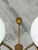 Mid-Century Modern Brass and Opaline Glass 6-Globe Chandelier, 1960s For Sale - Image 9 of 10