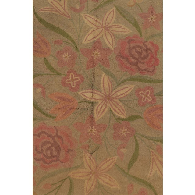 Textile Antique 20th Century Hooked Floral Rug With Colorful Bouquet Design - Rug & Kilim For Sale - Image 7 of 11