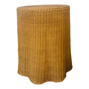 Vintage Coastal Draped Wicker Table