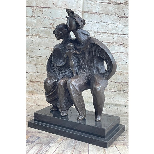 Abstract Family Group Bronze Sculpture Modern Art Abstract Marble Figure Art Dali For Sale - Image 3 of 10