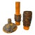 Three 1980s Modernist Orange and Black Fat Lava Ceramic German Vases For Sale