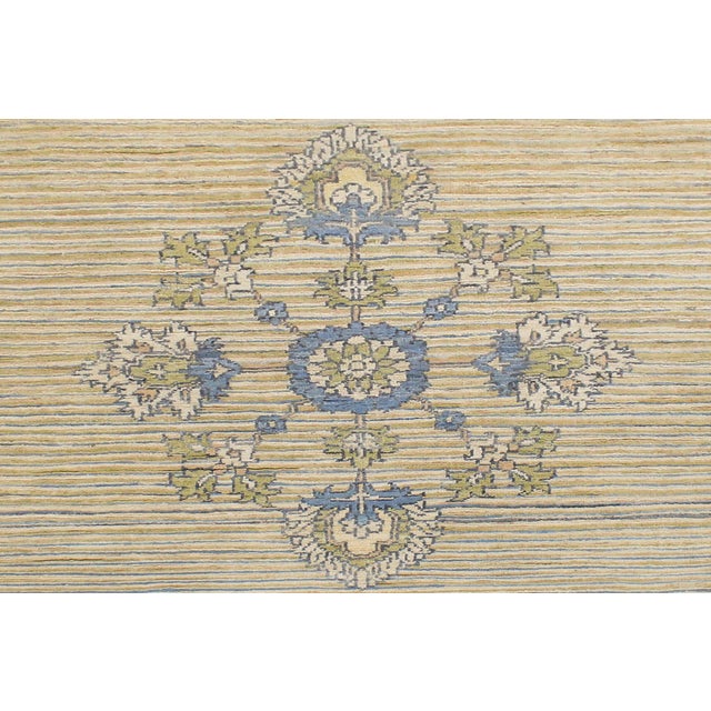 2010s Boho Chic Gabbeh Beige/Blue Wool Rug - 4'7'' X 6'4'' For Sale - Image 5 of 10