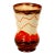 Mid-Century West German Glazed Porcelain Vase, Orange, Eggshell & Brown 10" Tall For Sale
