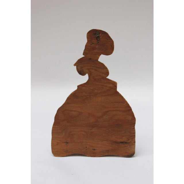 Victorian Era Lady With Parasol Carved and Painted Wall Mounted Shelf For Sale - Image 4 of 13