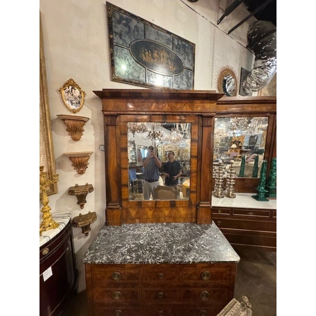 Wood 19th C. Italian Empire Walnut Mirrors For Sale - Image 7 of 7