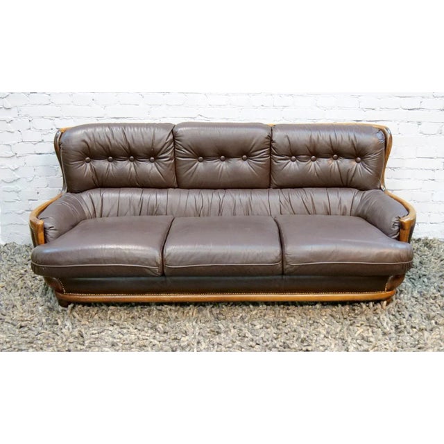 Arts & Crafts Style Leather Sofa, 1950s For Sale - Image 13 of 18