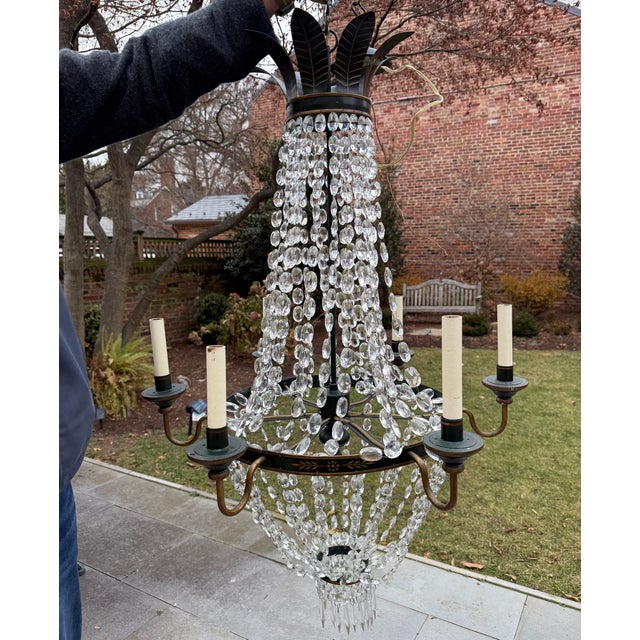 Vaughan Tole and Crystal Chandelier —TWO available This is a statement maker in the best ways. Dramatic swags of crystal...