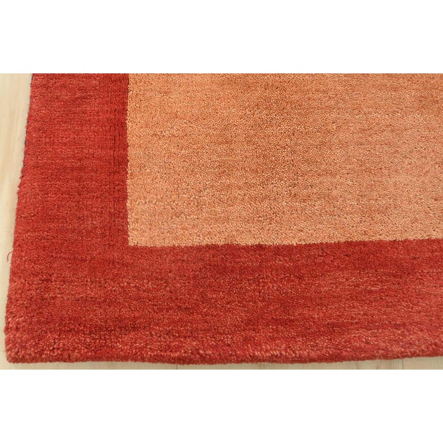 Red Gabbeh Rug 2’3” X 4’6” Rust Wool Contemporary Hand-Knotted Carpet For Sale - Image 8 of 10