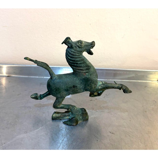 Chinese Chinese Bronze Flying Horse Figurine For Sale - Image 3 of 5