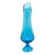 Mid Century Modern Teal Blue Glass Swung Vase For Sale