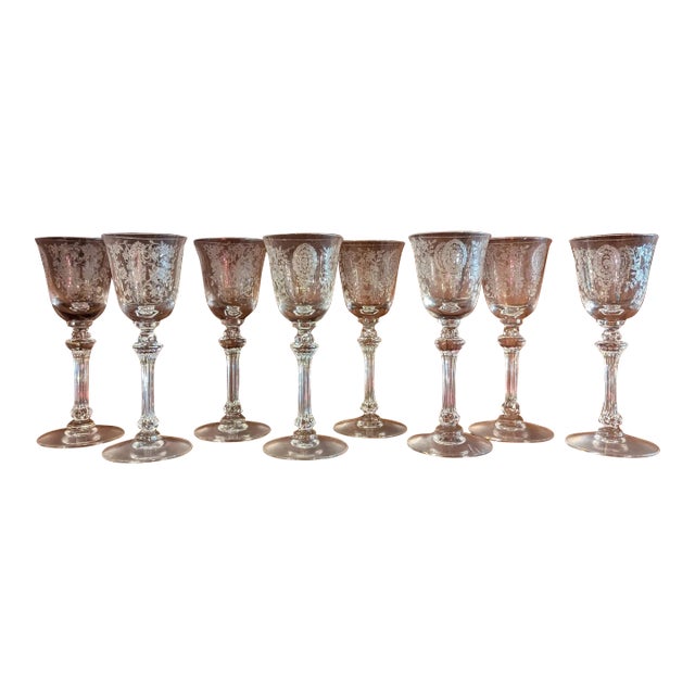 Set of 8 Cordials Glasses by Tiffin, 1930s For Sale
