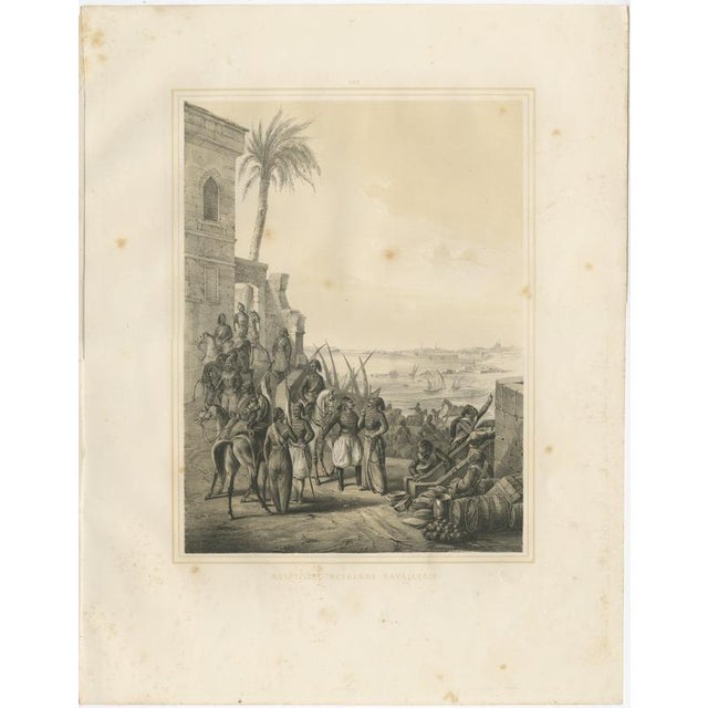 Antique Egyptian Regular Cavalry on the Nile from Maximilian in Bavaria, 1846 : This impressive 19th-century Orientalist...