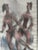 Two stylised female dancers posed on a round plinth, drawn as a sculpture group: the dancer-and-acrobat subject Chaim...