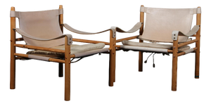 Model Scirocco Safari Chairs by Arne Norell, 1970s, Set of 2