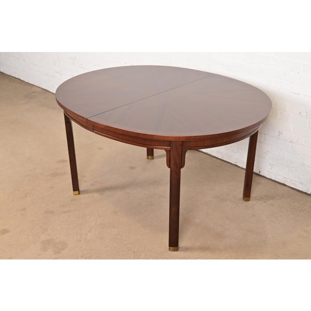 Michael Taylor for Baker Far East Collection Walnut Extension Dining Table, Newly Refinished For Sale - Image 9 of 13