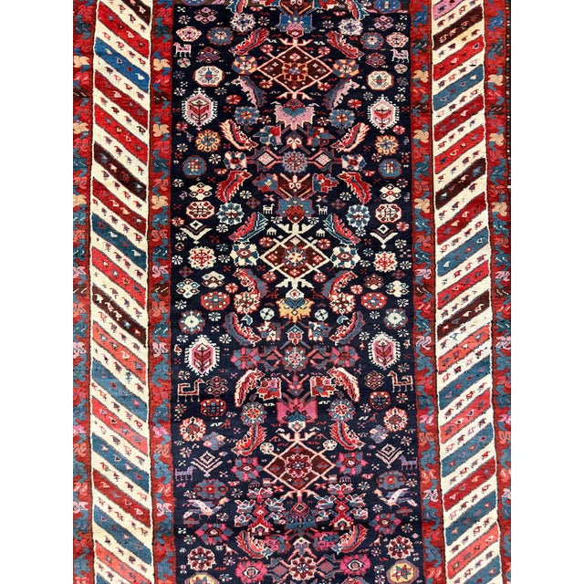 Circa 1900 Caucasian Handwoven Wool Runner Rug -11'4'' 3'8'' For Sale - Image 4 of 7