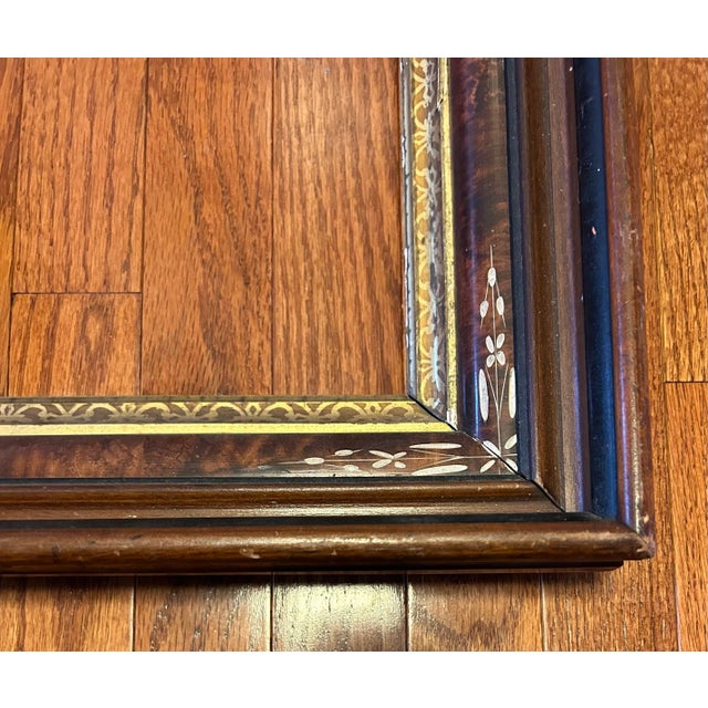 Antique Victorian Ornate Walnut Shadow Box Frame for Picture 10 X 12” For Sale - Image 4 of 8