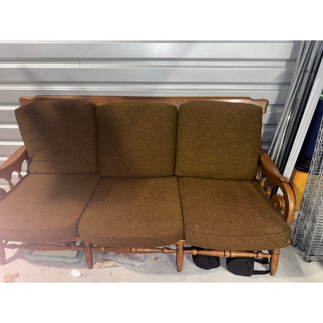 1950s Haywood-Wakefield Maple Sofa #497-74 (c.1950s) For Sale - Image 11 of 15