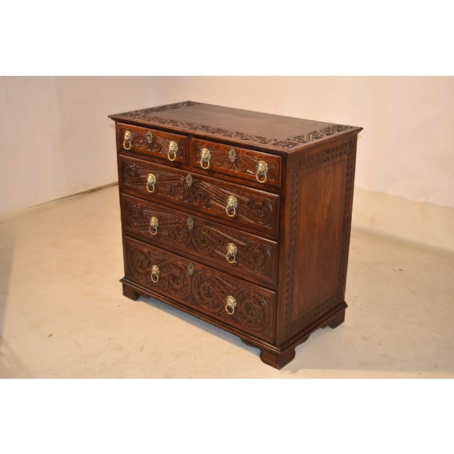 Brown Late 18th Century Carved Chest of Drawers For Sale - Image 8 of 8