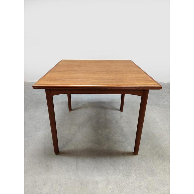 Wood Danish Teak Square Extendable Dining Table, 1970s For Sale - Image 7 of 7