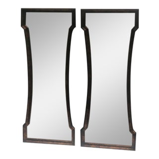 Pair of Mid Century Hourglass Mirrors Attributed to Weiman For Sale