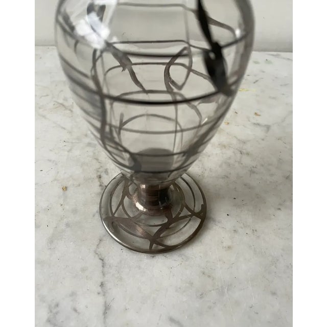 Silver Antique Art Nouveau Sterling Silver and Glass Vase - Late 19th Century For Sale - Image 8 of 9