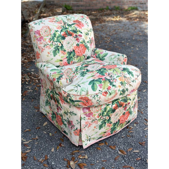 Vintage Palm Beach Floral Arm Chair For Sale - Image 9 of 9
