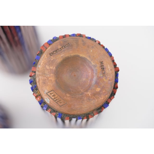 Mid-Century Modern Mosaic Pottery Vases from Ritter, 1960s, Set of 3 For Sale - Image 13 of 14