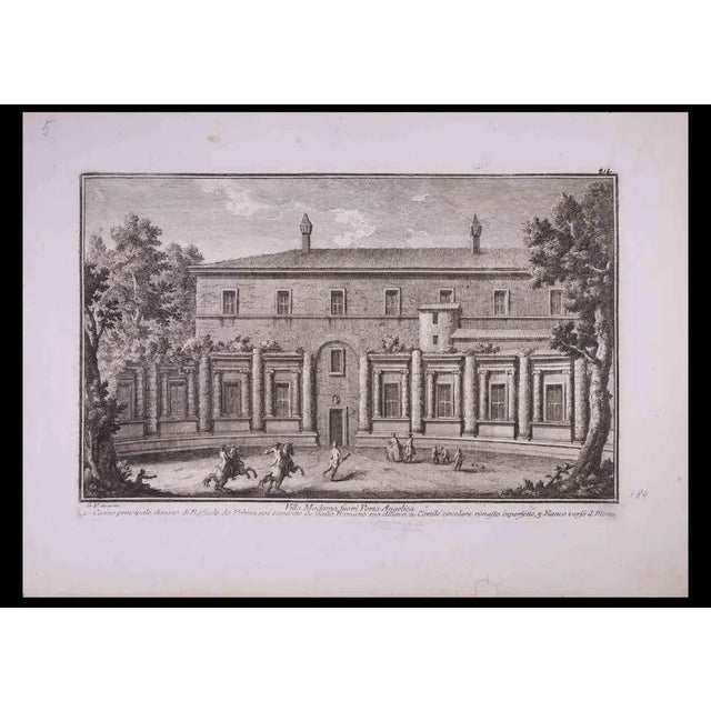 Villa Madama Fuori Porta Angelica is an original black and white etching of the Late 18th century realized by Giuseppe...