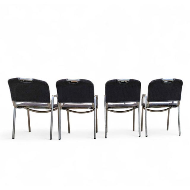 Black Upholstery Castiglietta Dining Chairs by Castiglioni for Zanotta, Italy, 1960s, Set of 4 For Sale - Image 11 of 18