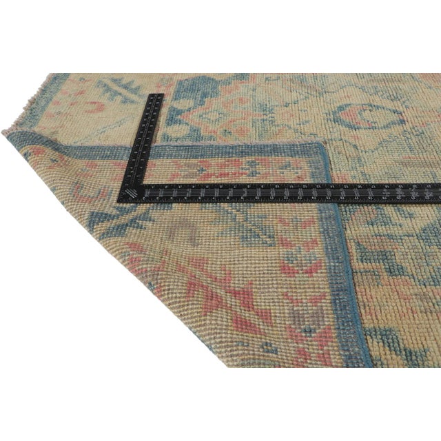 Textile Vintage Pastel Colorful Oushak Rug - 9'00 X 12'06 For Sale - Image 7 of 11