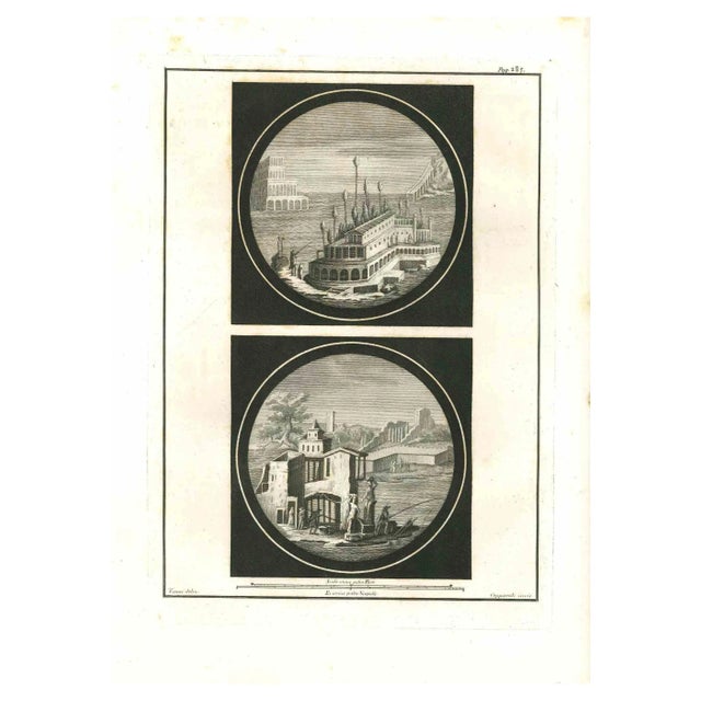 Francesco Cepparoli, Ancient Roman Fresco, Original Etching, 18th Century For Sale