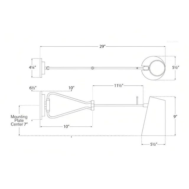 AERIN for Visual Comfort Signature Keil Swing Arm Wall Light in Hand-Rubbed Antique Brass & Black with Linen Shade For Sale In Houston - Image 6 of 6