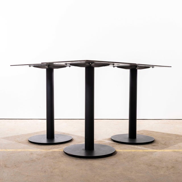 Vintage Black Steel Square Café Table, 1950 For Sale - Image 3 of 9