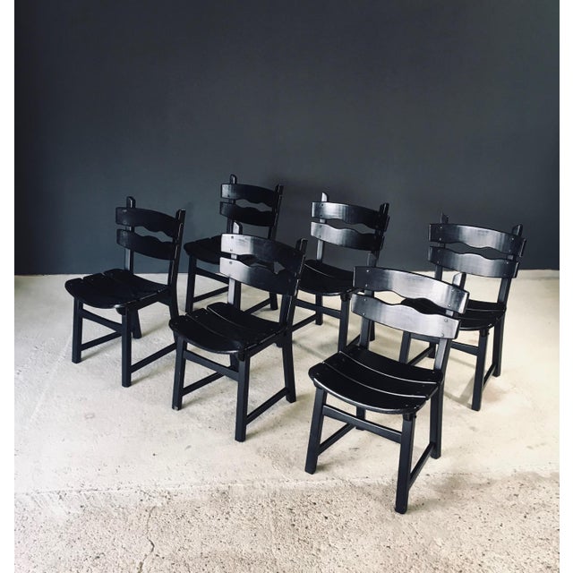 Brutalist Brutalist Dining Chairs by Dittmann for Awa Radbound, Netherlands, 1970s, Set of 6 For Sale - Image 3 of 18