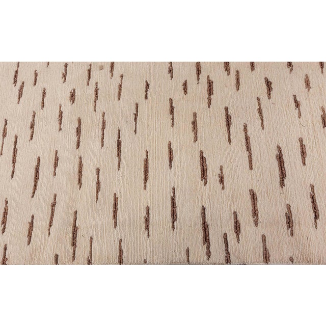 Modern Wool and Leather Composition by Doris Leslie Blau Size: 3'7" × 10'0" (109 × 304 cm) Age: New Color: Beige, Brown...