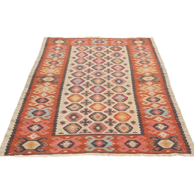 Tribal Vintage Turkish Kilim Rug - 02'09 X 04'11 For Sale - Image 3 of 9