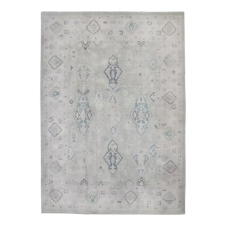 Modern Handmade Turkish Oushak Rug 9'3"x12'7" For Sale