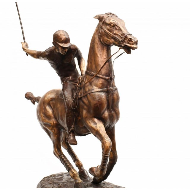 2000 - 2009 Unknown, Polo Player Horse Jockey Statue, Bronze For Sale - Image 5 of 18