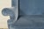 Wood Kindel Furniture Chippendale Carved Mahogany Blue Velvet Upholstered Wingback Lounge Chair For Sale - Image 7 of 14