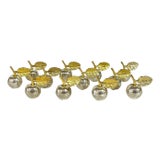 Vintage Set of 12 Silver and Gold Plate Apple Place Card Menu Holders For Sale