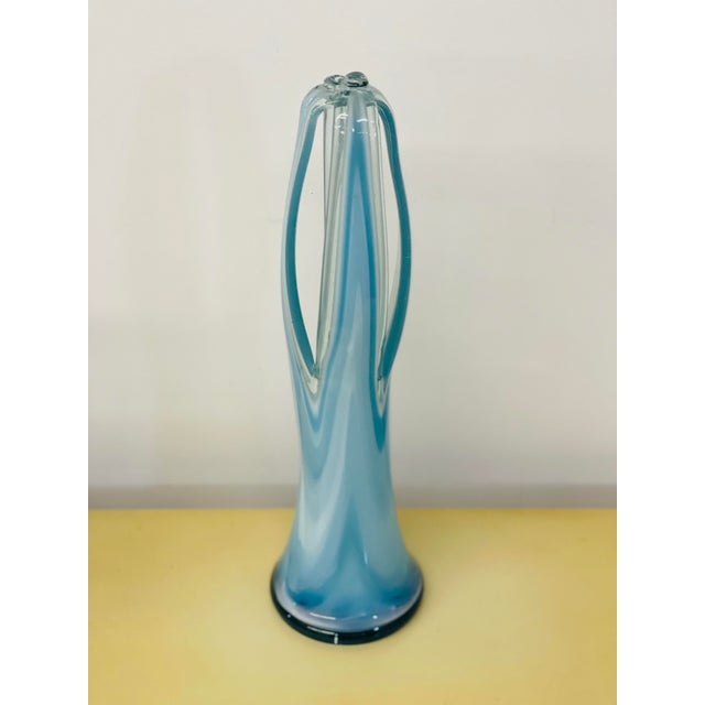 Murano Vintage Mid-Century Hand Blown Murano Glass Vase For Sale - Image 4 of 6