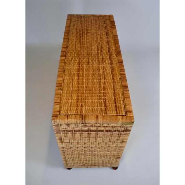 1970's Vintage Coastal Woven Rattan Campaign Chest of Drawers For Sale In Philadelphia - Image 6 of 14