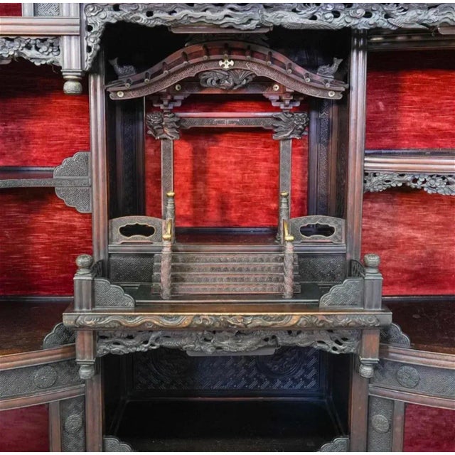 Japanese Late 19th Century Japanese Meiji Shibayama Wooden Cabinet For Sale - Image 3 of 13