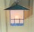 Art Deco Single Arts & Crafts Brass Lantern Pendant Light With Art Glass For Sale - Image 3 of 12